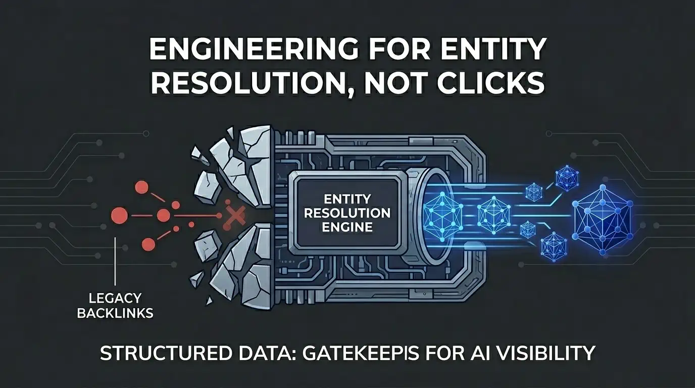 Forensic cross-section visual comparing disjointed red legacy data links being blocked, versus structured blue entity-resolution data nodes flowing.
